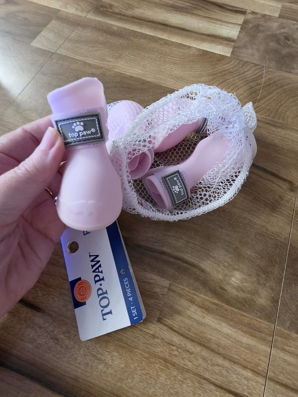 Top Paw Pink Kids Pet Booties Set of 4